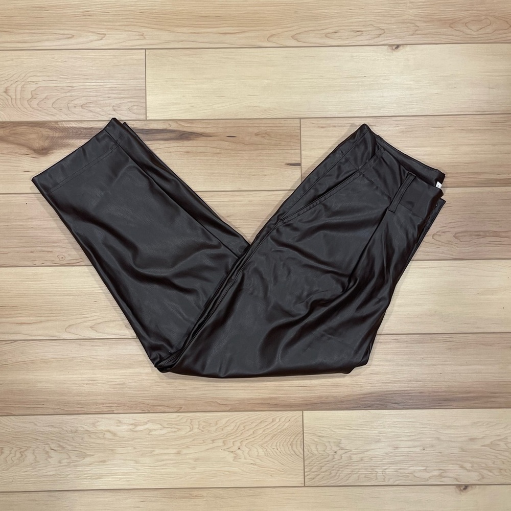 chocolate brown leather pants